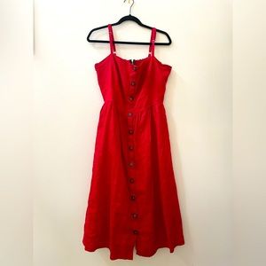 Cherry red strappy adjustable Reformation dress